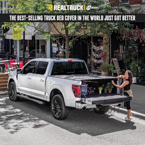 غطاء تونيو لسرير الشاحنة الصلب القابل للطي من RealTruck BAK BAKFlip MX4 | 448337 | يناسب سرير Ford F-150 2021-2026 مقاس 6 أقدام و7 بوصات (78.9 بوصة) in Kuwait
