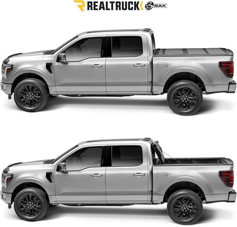 غطاء تونيو لسرير الشاحنة الصلب القابل للطي من RealTruck BAK BAKFlip MX4 | 448337 | يناسب سرير Ford F-150 2021-2026 مقاس 6 أقدام و7 بوصات (78.9 بوصة) in Kuwait