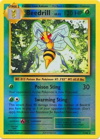 Pokemon - Beedrill (7/108) - XY Evolutions - Reverse Holo in Kuwait