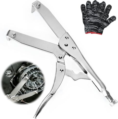 Motorcycle Clutch Holding Tool with Free Gloves, Clutch Hub Basket Gear Holder, Remove Basket Nut Clutch Tool, Tusk-Style Flywheel Holder for Motorcycle Repair in Saudi Arabia