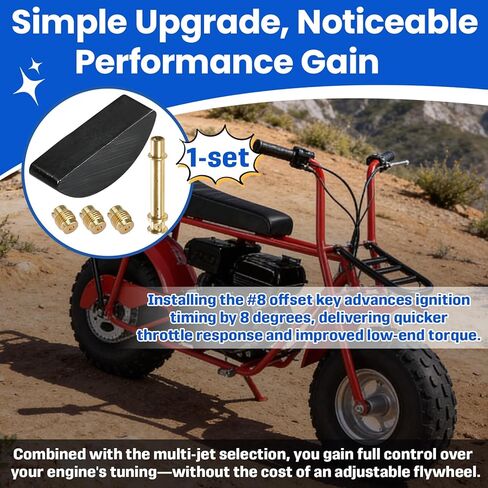 #8 Flywheel Timing Key & Carburetor Jet Kit Compatible with Predator 212cc 196cc 224cc Engines, Fit for Honda GX160 GX200 Clone, Mini Bike Go Kart Parts Coleman CT200U BT200X Baja Warrior in Saudi Arabia