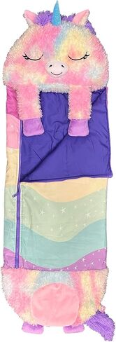Happy Nappers: S4 Pillow & Sleepy Sack: Large - Dreamy the Rainbow Unicorn - 66 x 30, 2-in-1: Plush Opens to Sleeping Bag, Soft Play & Nap Character, Kids 3+ in Saudi Arabia