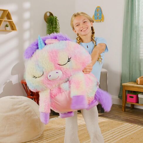 Happy Nappers: S4 Pillow & Sleepy Sack: Large - Dreamy the Rainbow Unicorn - 66 x 30, 2-in-1: Plush Opens to Sleeping Bag, Soft Play & Nap Character, Kids 3+ in Saudi Arabia