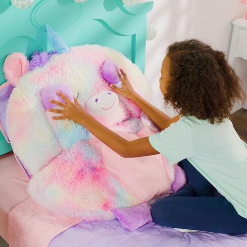 Happy Nappers: S4 Pillow & Sleepy Sack: Large - Dreamy the Rainbow Unicorn - 66 x 30, 2-in-1: Plush Opens to Sleeping Bag, Soft Play & Nap Character, Kids 3+ in Saudi Arabia