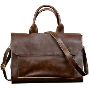 work bag Leather Messenger Bag for Men and Women Laptop Briefcase Bag For College, Office, Adjustable Shoulder Strap in Kuwait