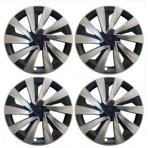 （4PCS） Wheel Cover for Tesla Model Y Juniper 19 Inch 2025 Car Replacement Wheel Cover Automobile Hub Cap Full Rim Car Accessories (4PCS Sliver Black) in Saudi Arabia