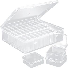 1 Large Box & 30-Grid Transparent Plastic Bead Organizer (Hinged Lid) — A Portable Craft Storage Solution for Jewelry Making, DIY Projects, Nail Art, and Storage of Screws & Small Parts in Saudi Arabia