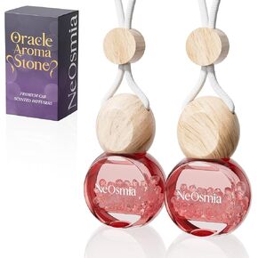 Hanging Car Air Freshener, 2 Pack Glass Car Scent Decor with Decorative Crystals, 6 Scents,Teakwood Intense, Long-Lasting Fragrance, Budget Friendly in Saudi Arabia