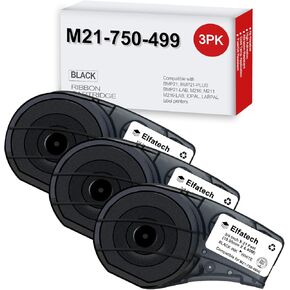 Compatible Label Tape Replacememt for M21-750-499 Black on White 3/4" High Adhesion Nylon Cloth Designed for M210, M210-LAB, M211, BMP21-PLUS and BMP21-LAB Printers, 75" W 16' L -New Upgrade(3 Pack in Saudi Arabia