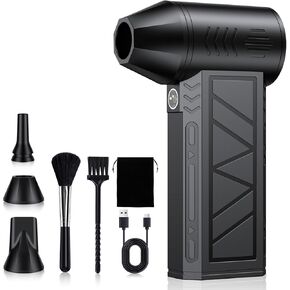 Compressed Air Duster, 130000 RPM High-Speed Electric Air Duster with Brushless Motor, 3 Magnetic Nozzles, 4 Speeds, LED Light & 5000mAh Rechargeable Battery for PC Keyboard Car Cleaning in Saudi Arabia