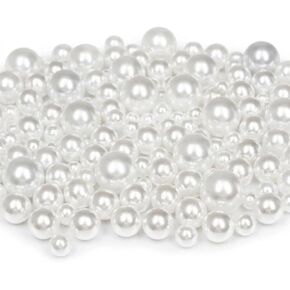 2000pcs Ivory Pearl Vase Filler Beads, Assorted Sizes 4mm-14mm No Hole Faux Pearls for Vases, Bulk Round Beads for Centerpieces, Candles, Wedding Decor, and DIY Jewelry Crafts in Saudi Arabia