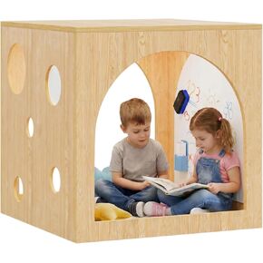 Kids Cube Cozy Corner with Portholes, Montessori Calm Down Corner & Reading Nook with Soft Rest Mat, Safe Space Classroom Furniture for Homeschool & Daycare in Saudi Arabia