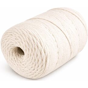Macrame Cord Cotton Rope Twine for Crafts String Yarn for Wall Hanging Plant Hangers Christmas Crafts Knitting Twisted (White, 2mm x 328 Yards) in Saudi Arabia