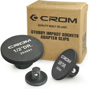 مقابس محول مقبس الصدمات من CROM، مجموعة 3 قطع (1/4، 3/8، 1/2 بوصة)، تحول مفاتيح الصندوق القياسية إلى متري مخصص منخفض الحجم ومشغلات مقبس الصدمات SAE in Kuwait