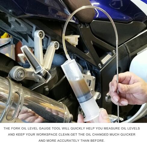 Fork Oil Adjuster Kit, Motorcycle Suspension Oil Level Adjuster with 60ml Syringe & Shape C Adjustable Ring, Fork Oil Level Gauge Adjustment Tool for Most Motorcycles in Kuwait