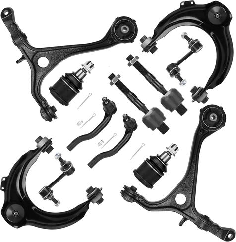 طقم تعليق ذراع التحكم السفلي الأمامي مناسب لسيارة Accord Sedan Coupe 2003-2007 ACURA TSX 2004-2008 مع وصلات تثبيت كروية وأطراف قضيب ربط - 12 قطعة in Kuwait