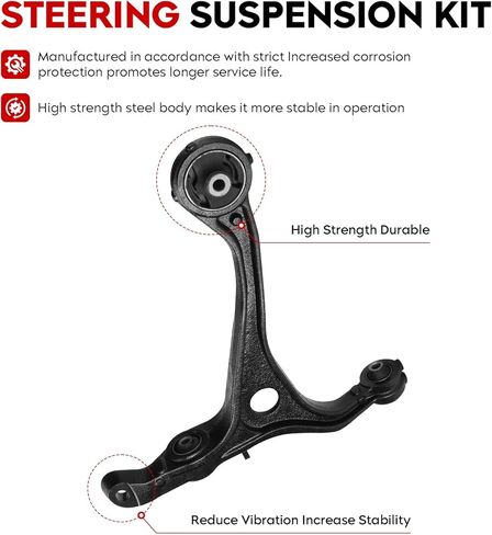طقم تعليق ذراع التحكم السفلي الأمامي مناسب لسيارة Accord Sedan Coupe 2003-2007 ACURA TSX 2004-2008 مع وصلات تثبيت كروية وأطراف قضيب ربط - 12 قطعة in Kuwait