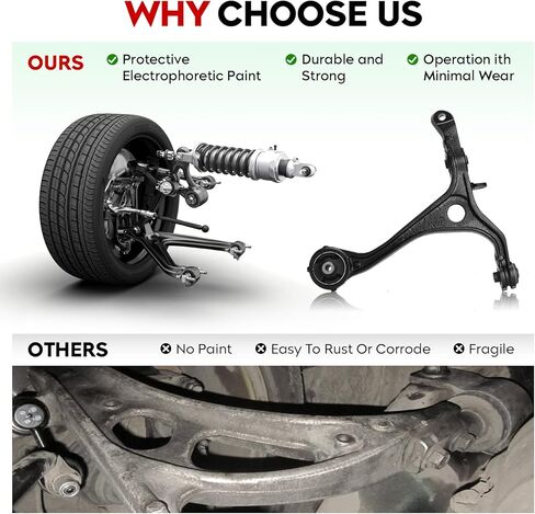 طقم تعليق ذراع التحكم السفلي الأمامي مناسب لسيارة Accord Sedan Coupe 2003-2007 ACURA TSX 2004-2008 مع وصلات تثبيت كروية وأطراف قضيب ربط - 12 قطعة in Kuwait