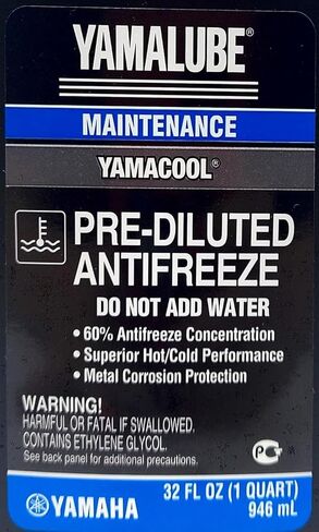 Yamaha Original OEM Yamalube ACC-YAMAC-BL-32 Pre Diluted Antifreeze Yamalube OEM - (1) Quart in Kuwait