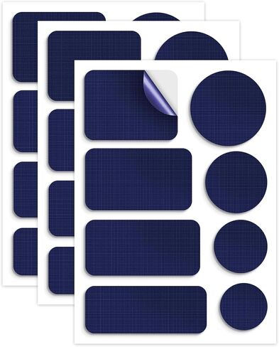 Waterproof Self-Adhesive Nylon Patches for Tent Repair Kit, 24pcs Outdoor Gear Tenacious Repair Tape, Fabric Patches for Clothes, Down Puffer Jacket, Tent, Sleeping Bag, Backpack, Navy Blue in Saudi Arabia