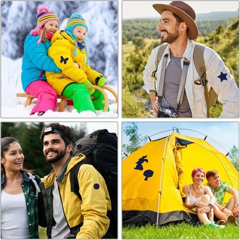 Waterproof Self-Adhesive Nylon Patches for Tent Repair Kit, 24pcs Outdoor Gear Tenacious Repair Tape, Fabric Patches for Clothes, Down Puffer Jacket, Tent, Sleeping Bag, Backpack, Navy Blue in Kuwait