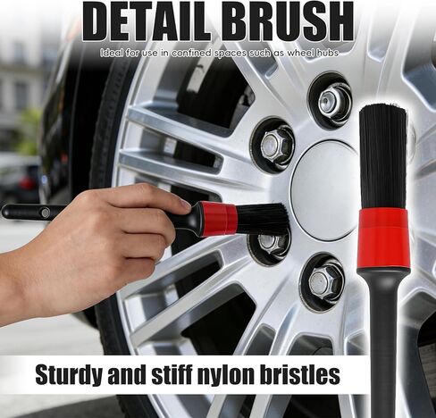 4PCS Wheel Brush Kit for Cleaning Wheels and Tires, Wheel Cleaner Brush, Detail Brush, Heavy-Duty Stiff-Bristle Brush, Tire Cleaning Brush Suitable for Trucks, Cars, RVs in Saudi Arabia