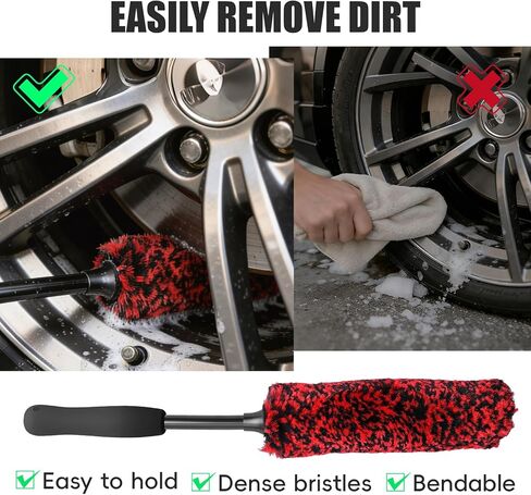 4PCS Wheel Brush Kit for Cleaning Wheels and Tires, Wheel Cleaner Brush, Detail Brush, Heavy-Duty Stiff-Bristle Brush, Tire Cleaning Brush Suitable for Trucks, Cars, RVs in Saudi Arabia