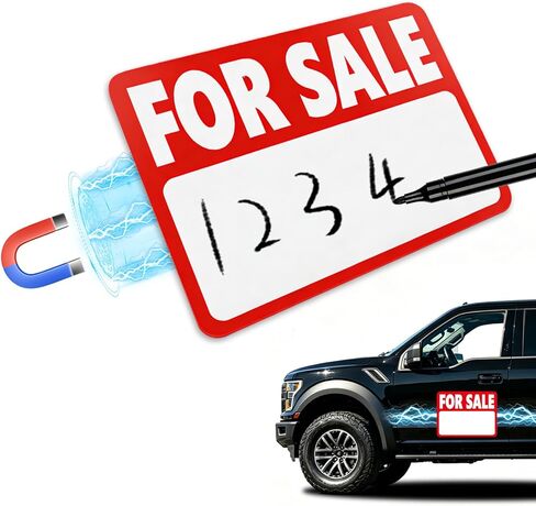 1 Pack Magnetic for Sale Sign Car, for Sale Signs for Vehicles, Magnet Signs for Vehicles, Heavy Duty Magnet, Writable Dry Erase, Reusable, High Visibility, 12.2''*9.06'', Included 4 Adhesive Pads in Saudi Arabia