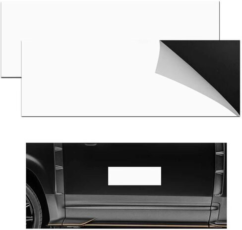2PCS 12" X 4" Custom Car Magnet, Flexible Blank Auto Bumper Magnetic Sheet with Self Adhesive, Personalized Decor Turns Any Decal into a Magnet for Vehicle Advertising Business in Saudi Arabia