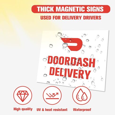 3 Pack Doordash Car Magnet Sign for Delivery Drivers Magnetic Stickers for Vehicles Reusable Removable White in Saudi Arabia