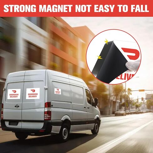 3 Pack Doordash Car Magnet Sign for Delivery Drivers Magnetic Stickers for Vehicles Reusable Removable White in Saudi Arabia