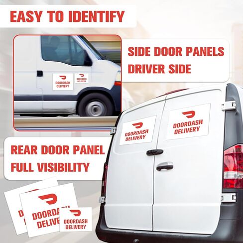 3 Pack Doordash Car Magnet Sign for Delivery Drivers Magnetic Stickers for Vehicles Reusable Removable White in Saudi Arabia