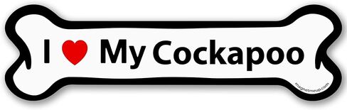 Magnet Me Up I Love My Cockapoo Magnetic Decal - 4x6 Inches Oval Shaped Car Magnet Gifts for Dog Lover, Full-Color UV Printed Weatherproof Vinyl Accessories for Cars, Trucks & SUV, Made in The USA in Kuwait