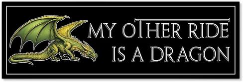 My Other Ride is A Dragon Car Bumper Magnet Sticker, Retro Waterproof Bumper Sticker for Dragon Lover, Funny Dragons Vehicle Car Magnet Decal, Mythical Driving Gifts for Friend New Driver in Kuwait