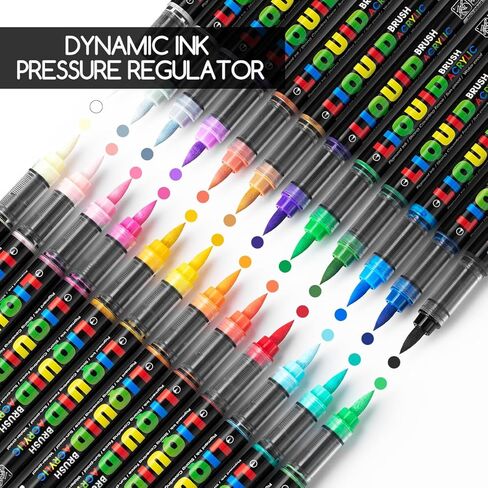 12 Colours Liquid Roller Acrylic Markers | Multi-Surface High Coverage Pens | Smooth Ink Flow | Colour-Coded Caps | Beginner Friendly Art Set in Saudi Arabia