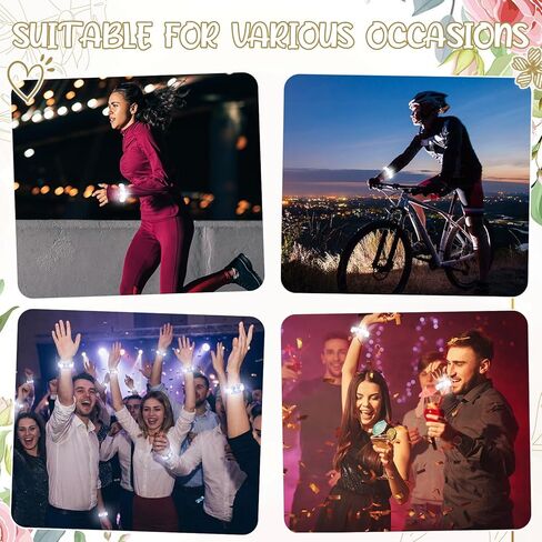 JellyArch 12 Pcs White LED Glow Bracelets, Sound Activated LED Bracelets for Wedding Reception Party Favors, Bridal Shower, Bachelorette Party, Rave, Concert, Birthday and Night Events in Kuwait