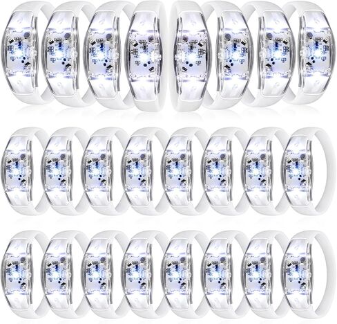 JellyArch 12 Pcs White LED Glow Bracelets, Sound Activated LED Bracelets for Wedding Reception Party Favors, Bridal Shower, Bachelorette Party, Rave, Concert, Birthday and Night Events in Kuwait