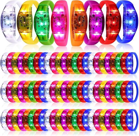 JellyArch 12 Pcs White LED Glow Bracelets, Sound Activated LED Bracelets for Wedding Reception Party Favors, Bridal Shower, Bachelorette Party, Rave, Concert, Birthday and Night Events in Kuwait