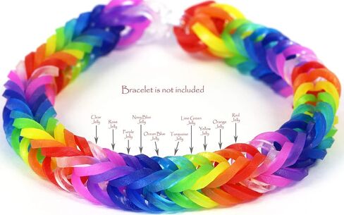 Rainbow Loom Latex Free Rubber Band Refill + C-Clips, Turquoise Jelly in Kuwait