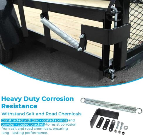 MOTOQUEEN Left Side Trailer Tail Gate Spring Lift Assist Kit - Heavy-Duty Universal Fit for Most Utility Trailers - Lift Support with Bracket and Hardware (Left-Hand Mount) in Kuwait