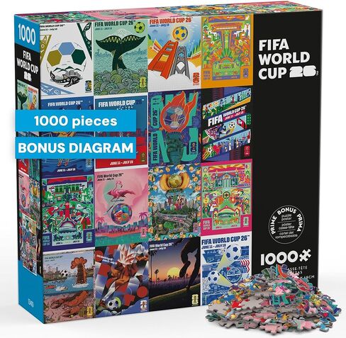 FIFA - Host City Banners - 1000 Piece Jigsaw Puzzle from Buffalo Games - Colorful Puzzles for Adults – Precision-Cut Pieces, Beautiful Artwork - Official Licensed Product in Kuwait