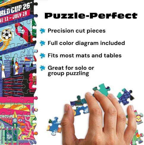 FIFA - Host City Banners - 1000 Piece Jigsaw Puzzle from Buffalo Games - Colorful Puzzles for Adults – Precision-Cut Pieces, Beautiful Artwork - Official Licensed Product in Kuwait