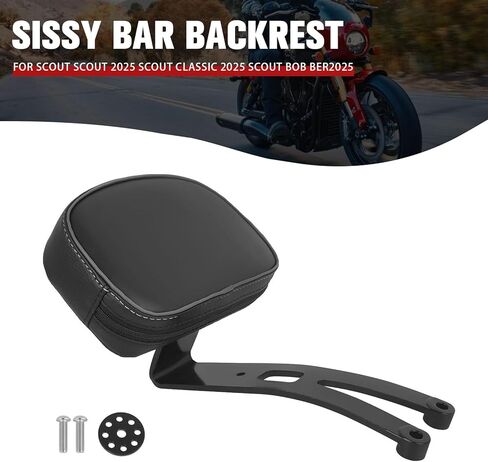 وسادة ظهر لسائقي الدراجات النارية ومسند ظهر وراكب خلفي ومقعد منفرد Sissy Bar متوافق مع Indian Scout Sixty 2025 Scout Bobber 2025 Scout Classic 2025 وسادة مسند ظهر قابلة للفصل in Saudi Arabia
