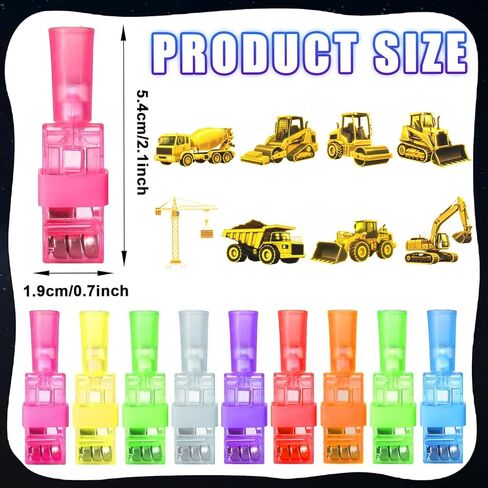 24PCS Engineering Vehicle Party Favors Finger Lights, 8 Designs Light Up Finger Lights for Kids Birthday Party Favors, Goodie Bag Stuffers Bulk, Light Up Party Favors for Birthday Decorations in Saudi Arabia
