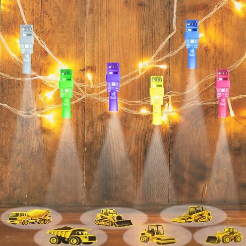 24PCS Engineering Vehicle Party Favors Finger Lights, 8 Designs Light Up Finger Lights for Kids Birthday Party Favors, Goodie Bag Stuffers Bulk, Light Up Party Favors for Birthday Decorations in Saudi Arabia