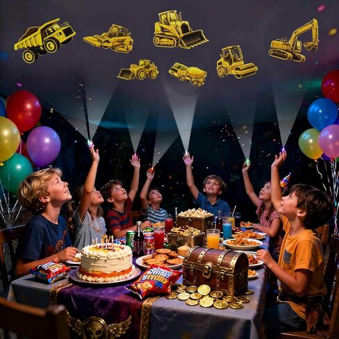 24PCS Engineering Vehicle Party Favors Finger Lights, 8 Designs Light Up Finger Lights for Kids Birthday Party Favors, Goodie Bag Stuffers Bulk, Light Up Party Favors for Birthday Decorations in Saudi Arabia