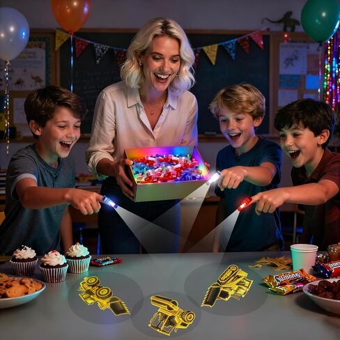 24PCS Engineering Vehicle Party Favors Finger Lights, 8 Designs Light Up Finger Lights for Kids Birthday Party Favors, Goodie Bag Stuffers Bulk, Light Up Party Favors for Birthday Decorations in Saudi Arabia