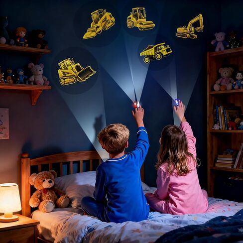 24PCS Engineering Vehicle Party Favors Finger Lights, 8 Designs Light Up Finger Lights for Kids Birthday Party Favors, Goodie Bag Stuffers Bulk, Light Up Party Favors for Birthday Decorations in Saudi Arabia