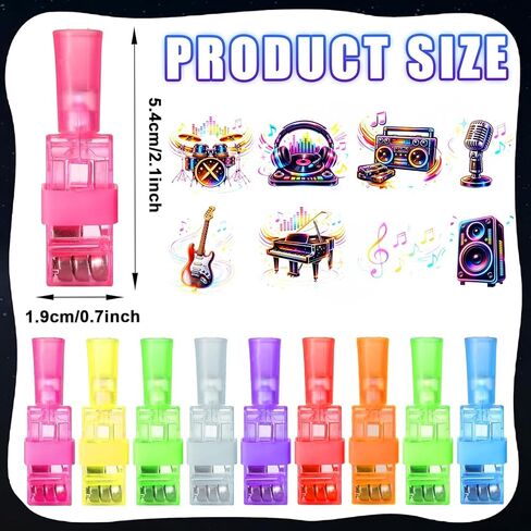 CHSLtmxq 24PCS Music Party Favors Finger Lights, 8 Designs Light Up Finger Lights for Kids Birthday Party Favors, Goodie Bag Stuffers Bulk Party, Light Up Party Favors for Music Birthday Decorations in Saudi Arabia