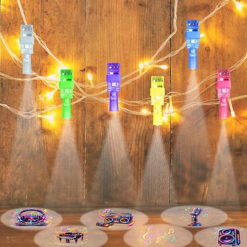 CHSLtmxq 24PCS Music Party Favors Finger Lights, 8 Designs Light Up Finger Lights for Kids Birthday Party Favors, Goodie Bag Stuffers Bulk Party, Light Up Party Favors for Music Birthday Decorations in Saudi Arabia